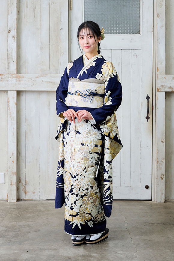 千總 高島屋誂え ピンク地 四季の花 振袖 川島織物 フルセット